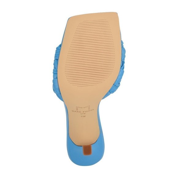 NEW Marc Fisher LTD Draya Slide Sandal Size 5.5 / 6 / 6.5 Bermuda Blue Leather - Picture 4 of 10